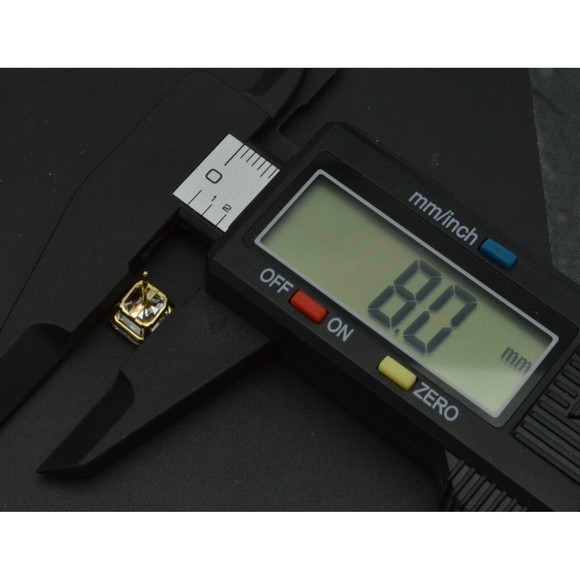 14K Solid Yellow Gold Screw Back 6ct 8mm Asscher cz Stud Earrings - Picture 5 of 6